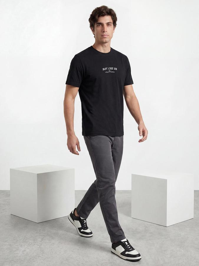 R&B Black Men Printed Short Sleeves Tshirt