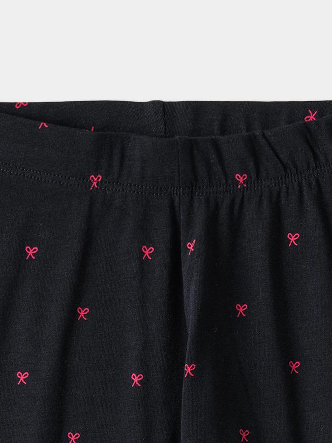 Girls Cotton Skinny Fit Elastic Waist Printed Leggings