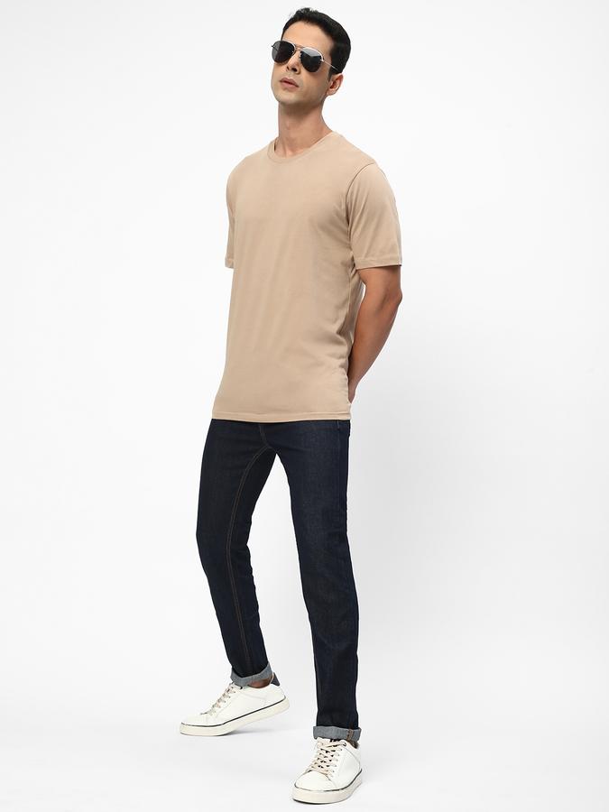 Men Cotton Regular Fit Crew Neck Solid T-shirt
