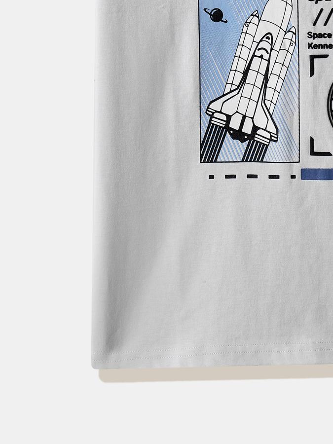 Boys Cotton Regular Fit Crew Neck Graphic T-shirt