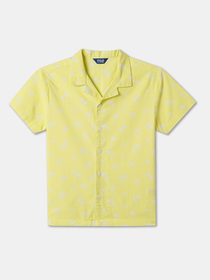 Boys Regular Fit Short Sleeve Camp Collar Shirt