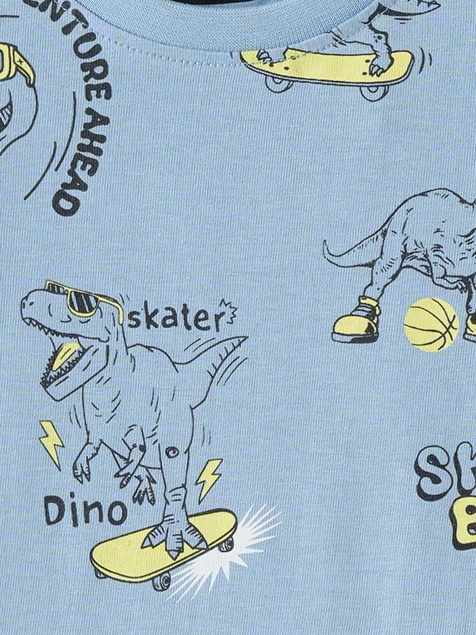 Boys Cotton Regular Fit Crew Neck Graphic T-shirt