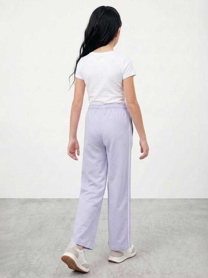R&B Girl Purple Wide Leg Graphic Track Pants 