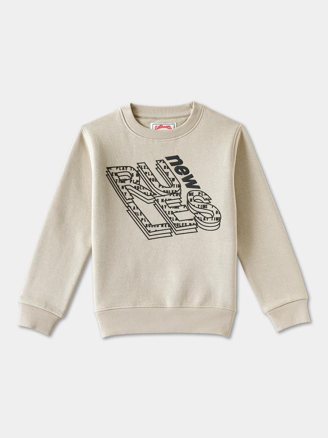 Boys Cotton Blend Relaxed Fit Crew Neck Graphic Sweatshirt