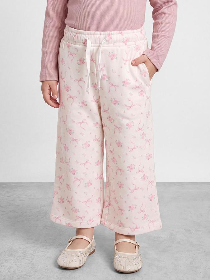 R&B Girls Ivory Floral Printed Pants