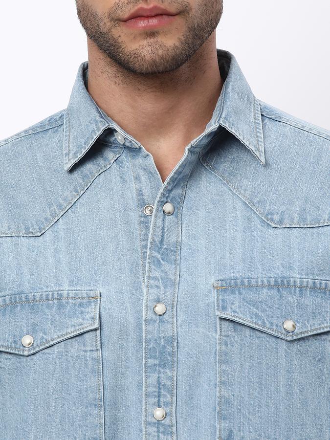 Men Regular Fit Shirt with Flap Pockets image number 3