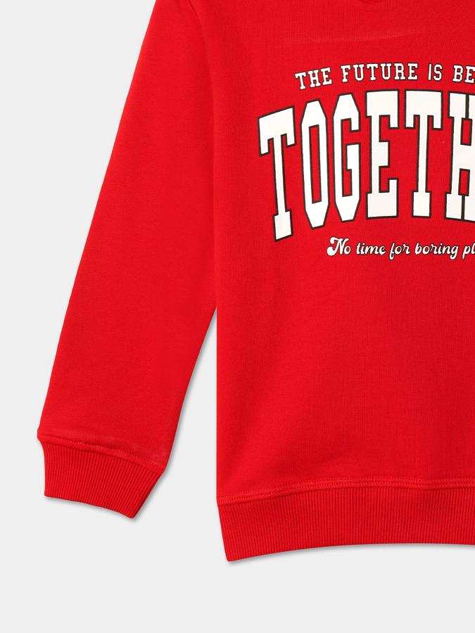 Boys Cotton Regular Fit Hooded Graphic Hoodie