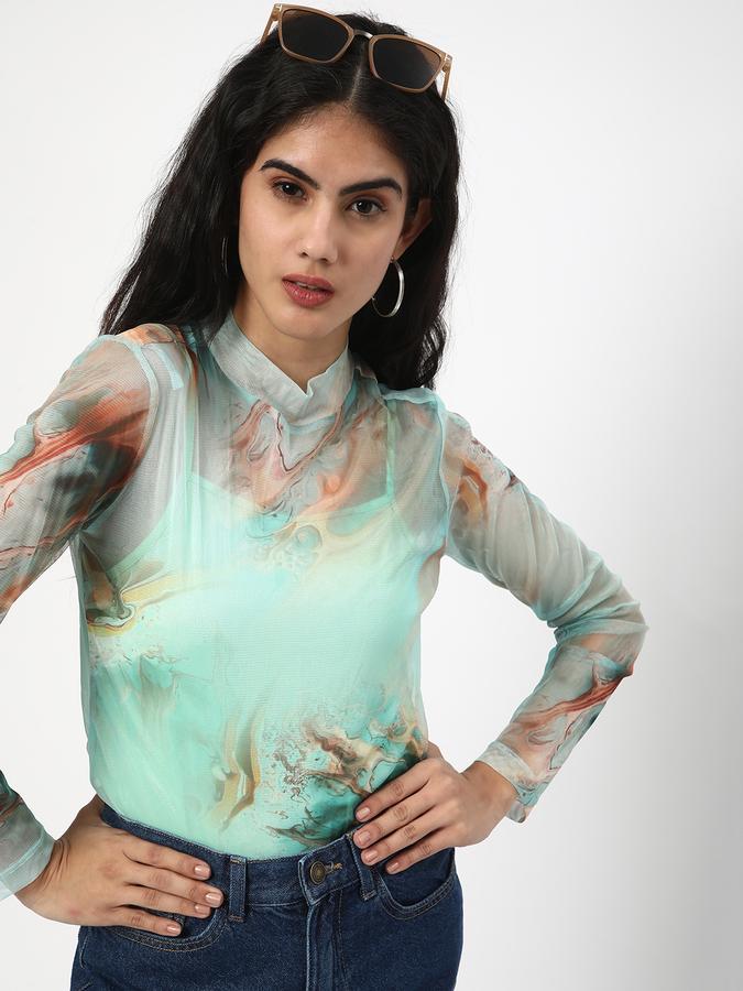 Women Printed High-Neck Top image number 0