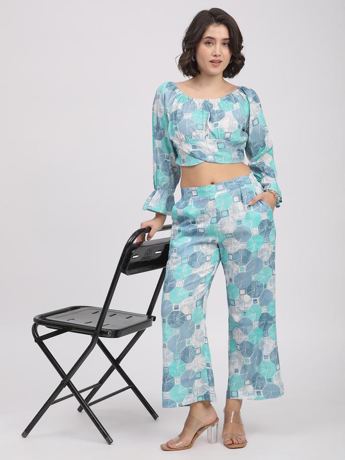 Women Rayon Printed Top And Palazzo Set