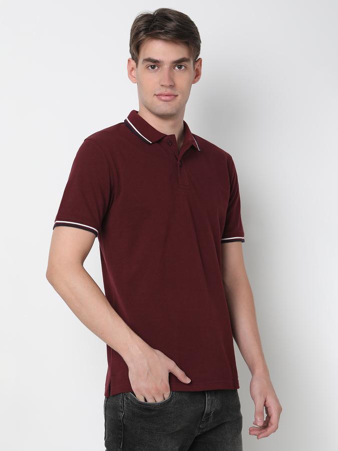 Men Regular Fit Polo T-Shirt with Short Sleeves image number 2