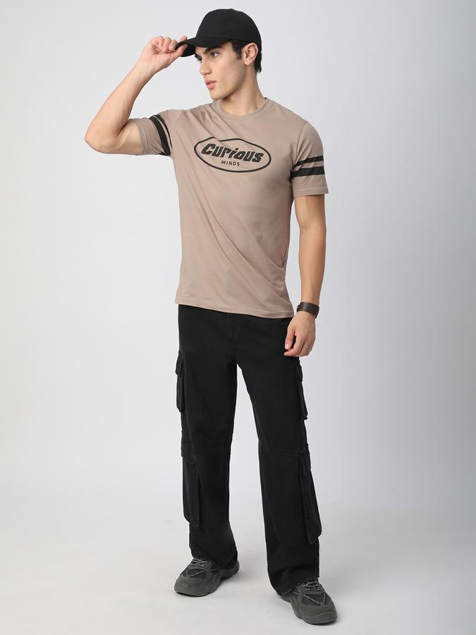 Men Cotton Regular Fit Round Neck Graphic T-shirt