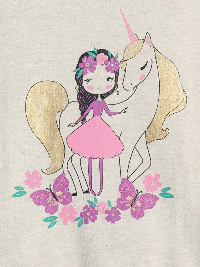 Girls Graphic Print Round-Neck Sweatshirt image number 4