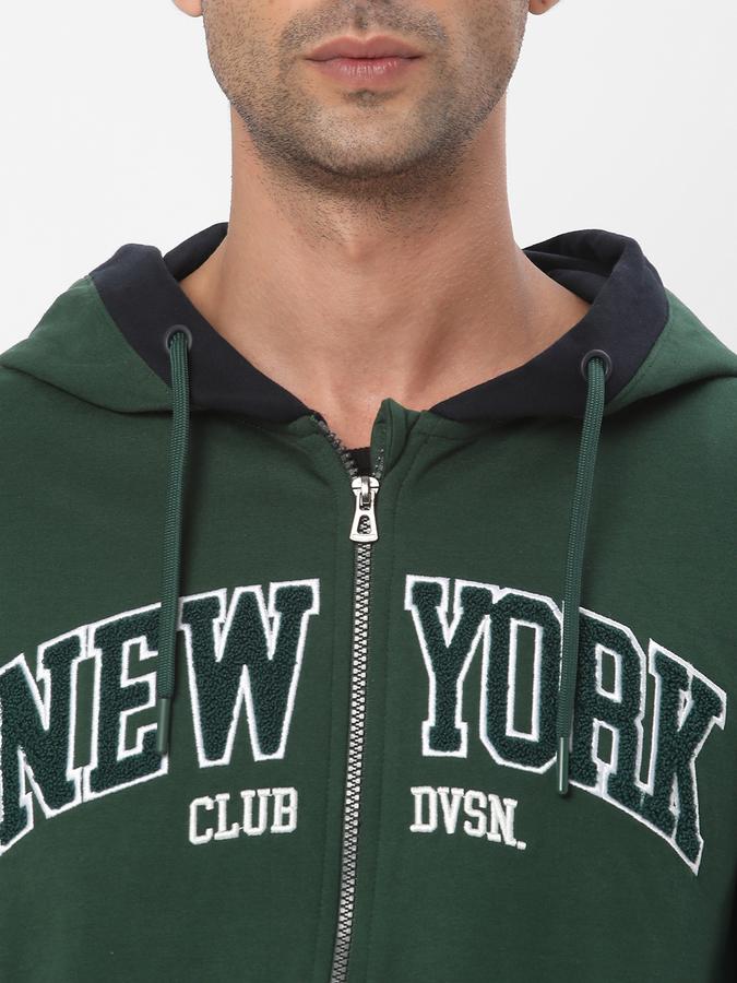 Men Regular Fit Typographic Print Biker Jacket image number 3