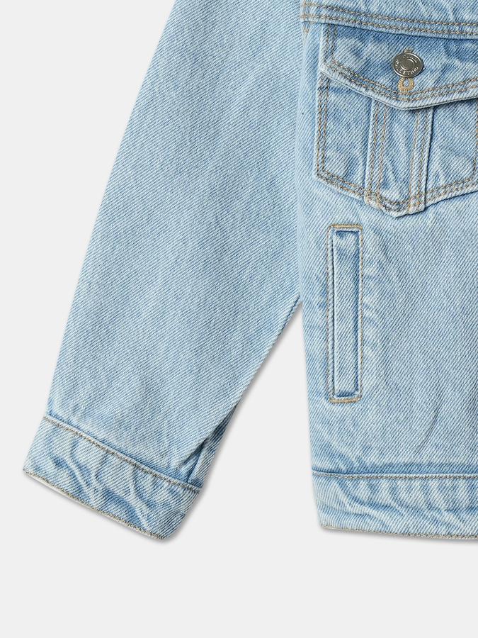 Girls Heavily Washed Denim Jacket image number 3