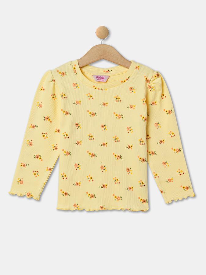 Girls Pack of 2 Floral Print Round-Neck T-Shirt image number 2