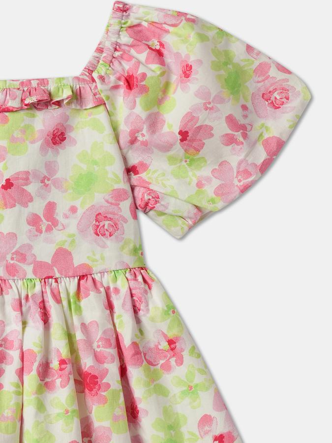 Girls Floral Print Fit & Flare Dress image number 2
