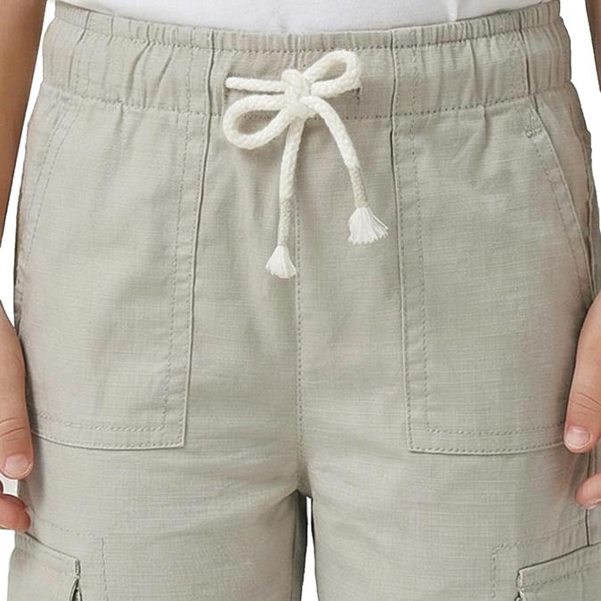 R&B Beige Solid Boys Regular Fit Cargo Styles Trousers