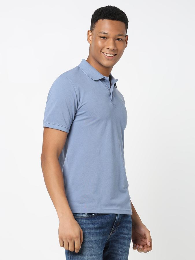 Solid Men Polo Neck T-Shirt image number 3