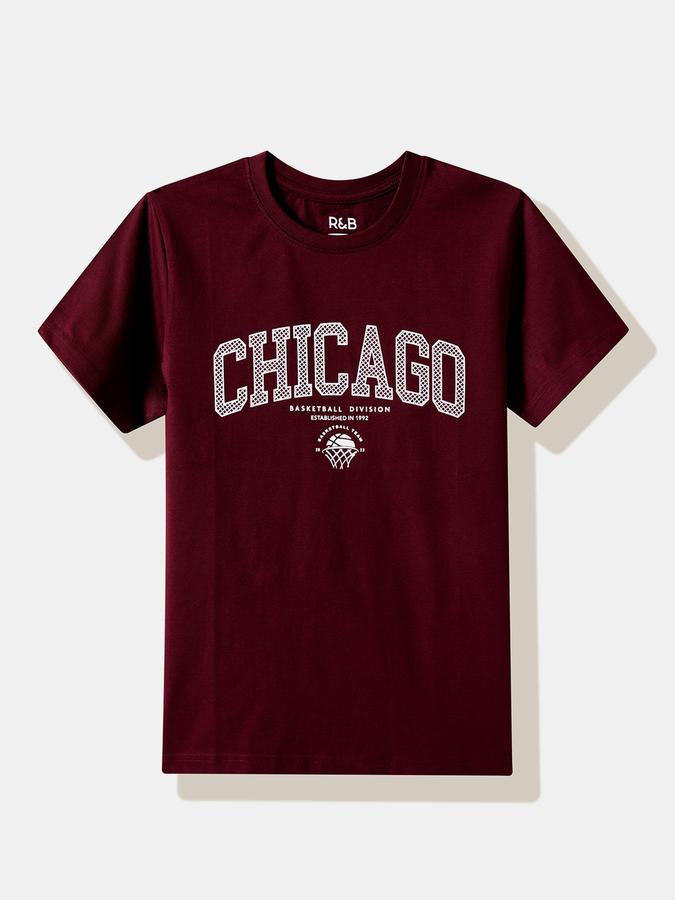 Boys Cotton Regular Fit Crew Neck Graphic T-shirt