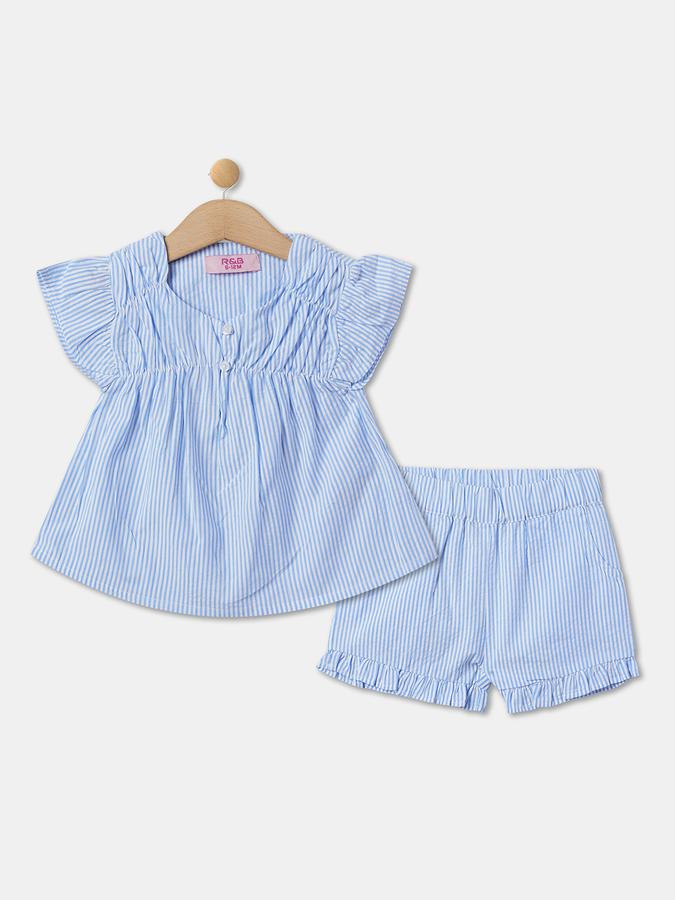 R&B Girl's All Over Printed Short Sleeves Top & Bottom Sets