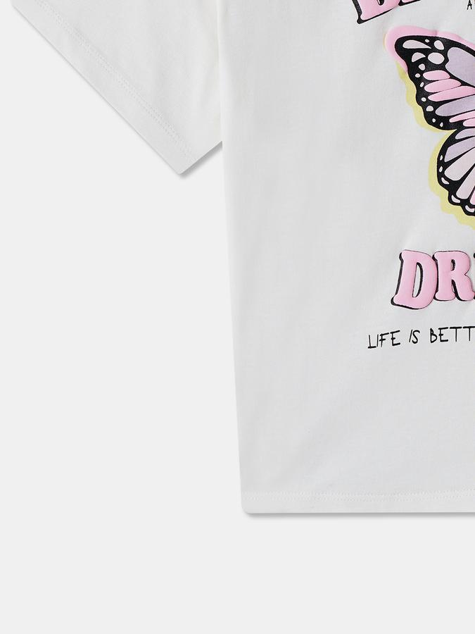 Printed T-Shirt with Crew Neck and Short Sleeves image number 3