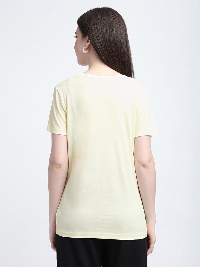 Women Cotton Regular Fit Crew Neck Printed T-shirt