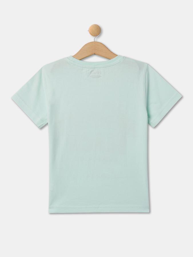 Boys Typographic Print Regular Fit Crew-Neck T-Shirt image number 1