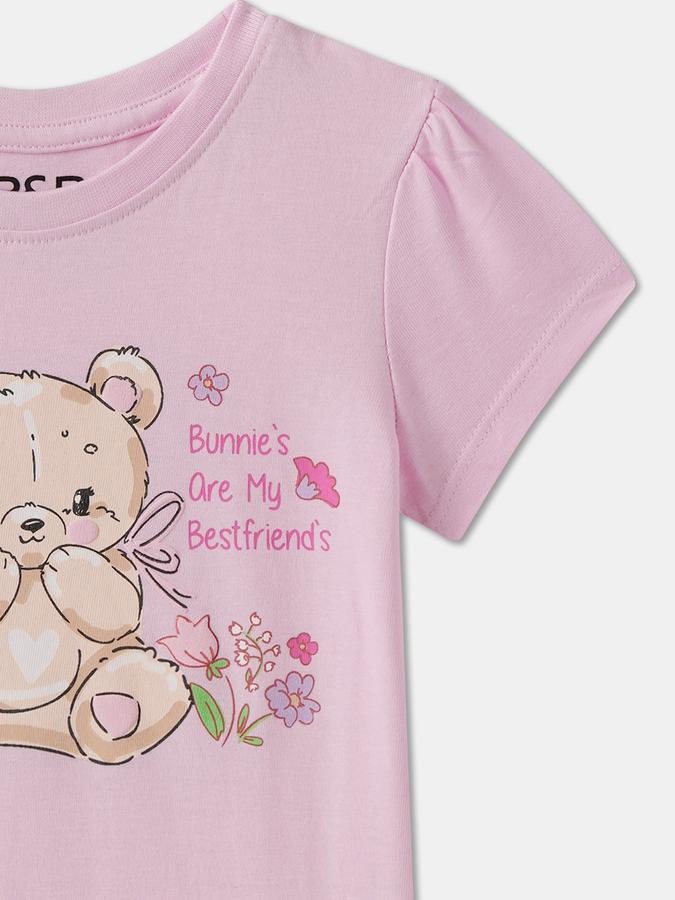 Girls Graphic Print Pure Cotton Regular T Shirt image number 2