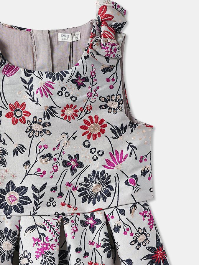 R&B Girls' Red Printed Dress