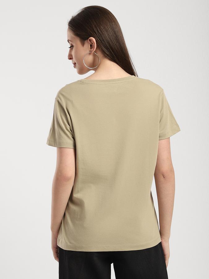 Women Cotton Regular Fit Round Neck Graphic T-shirt