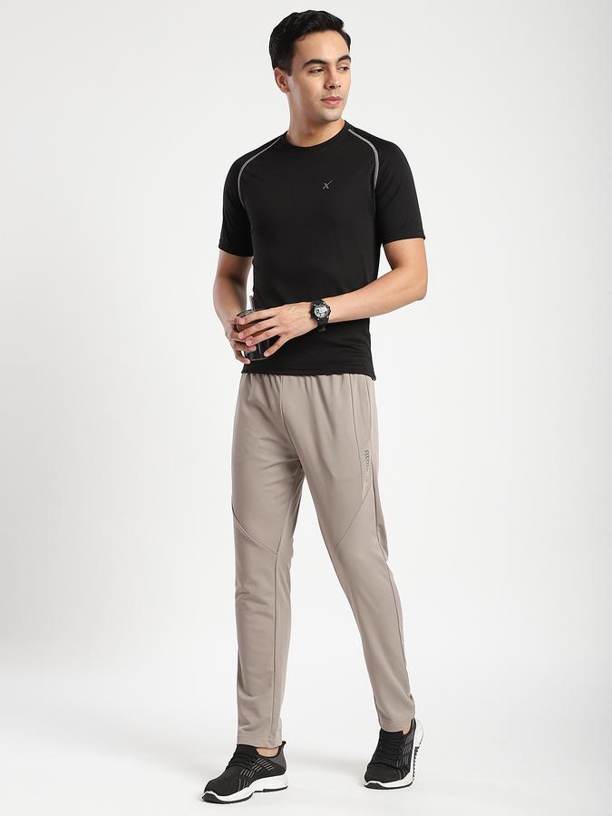 Men Cotton Regular Fit Drawstring Waist Open Hem Trackpants