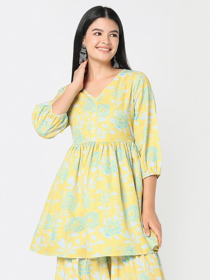 R&B Women's Yellow Printed Kurta