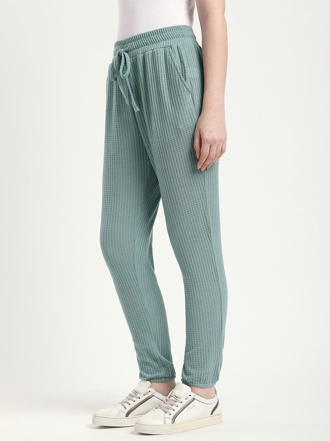 R&B Women Dusty Mint Textured Joggers