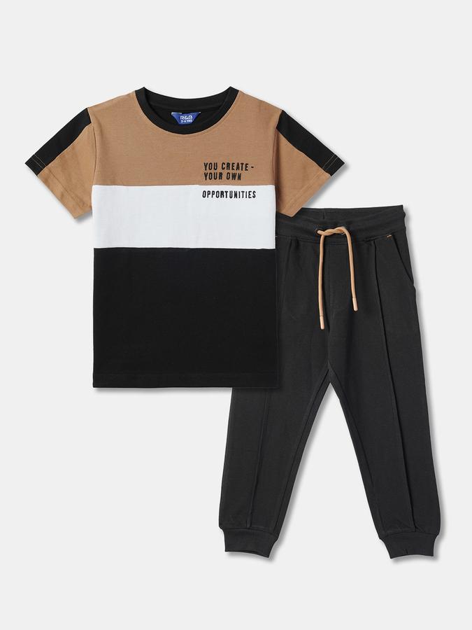 Boys Colourblock T-Shirt & Joggers Set image number 0