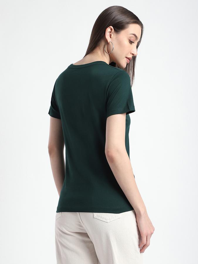 Women Cotton Regular Fit Crew Neck Printed T-shirt