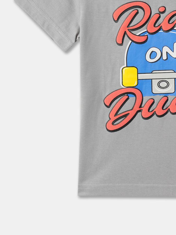 Boys Relaxed Fit Round-Neck T-Shirt image number 3