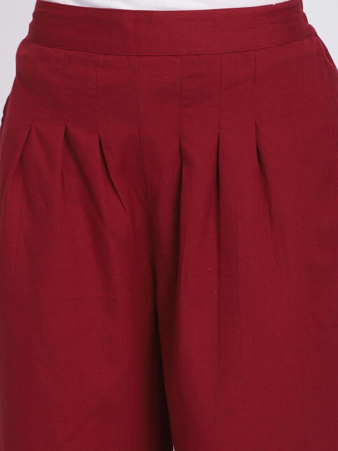 Women Cotton Salwar Elasticated Waist Pleated Trousers
