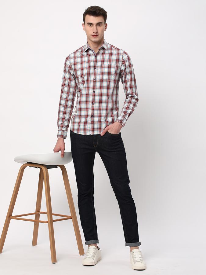 R&B Men Checked Shirt with Patch Pocket image number 1