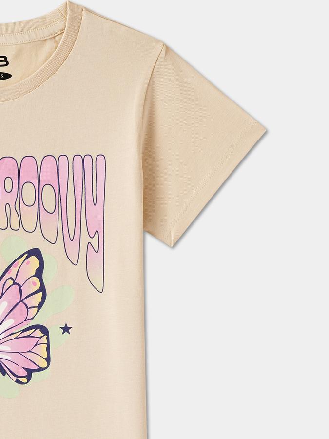Girls Regular Fit Short Sleeve Crew Neck T-Shirt