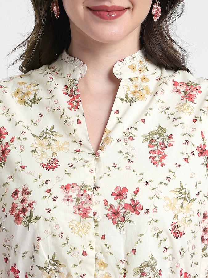 Women Cotton A-Line Midi Floral Dress