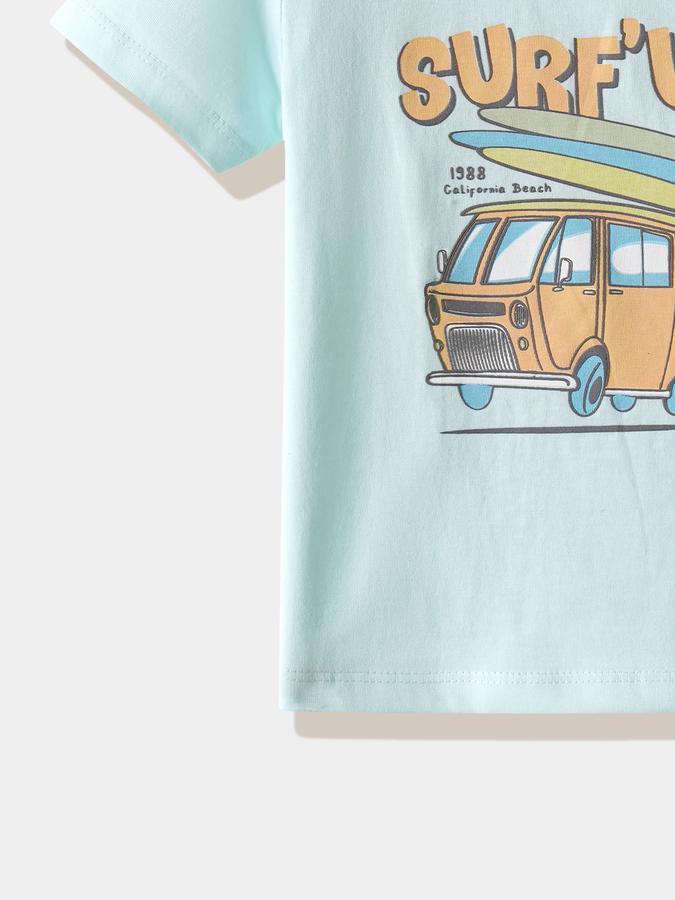 Boys Cotton Regular Fit Crew Neck Graphic T-shirt