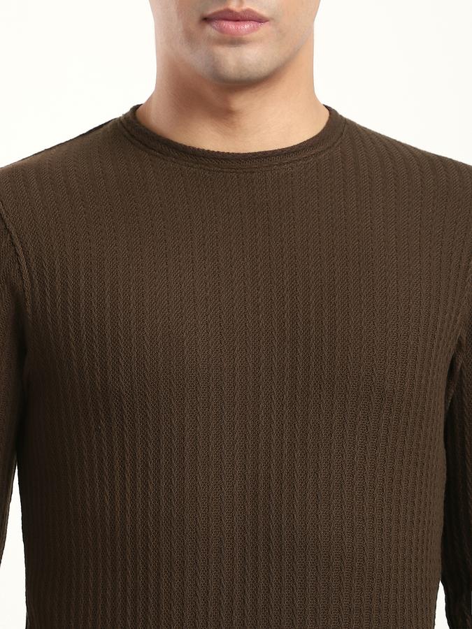 Men Cotton Blend Regular Fit Crew Neck Solid Sweater