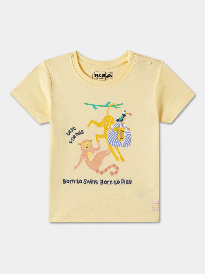 Embroidered T-Shirt with Crew Neck and Short Sleeves