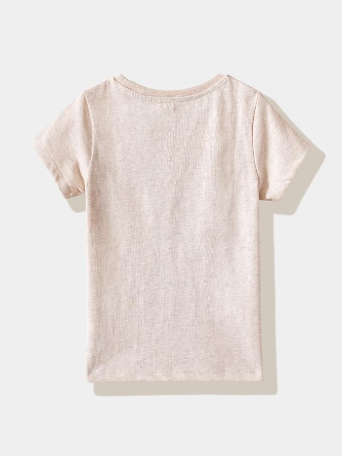 Girls Cotton Regular Fit Crew Neck Graphic T-shirt