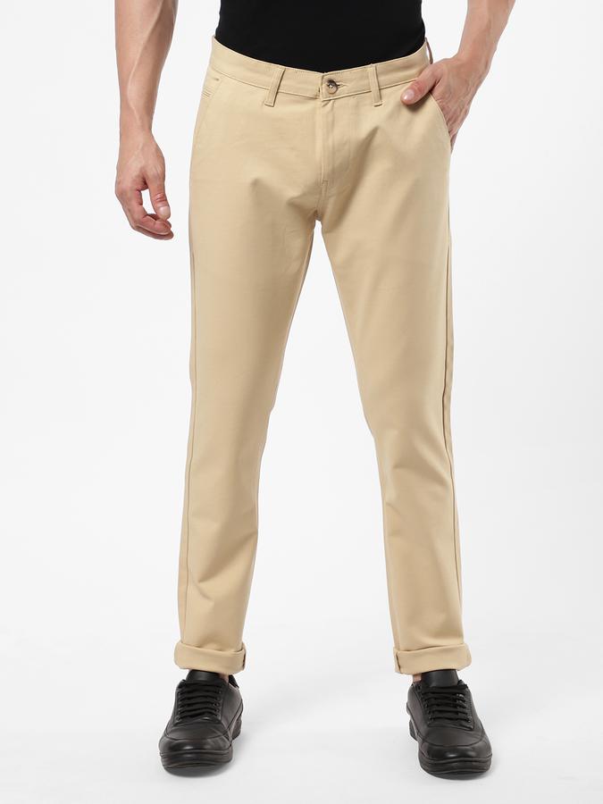 R&B Beige Men Casual Trousers