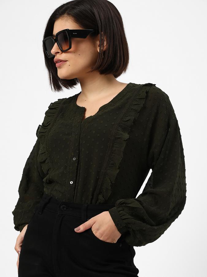 R&B Women's Ruffled Blouson Top