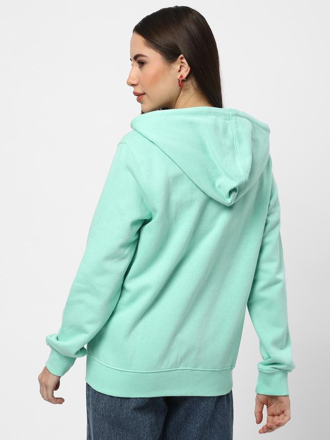 Women Typographic Print Regular Fit Hooded Jacket image number 2