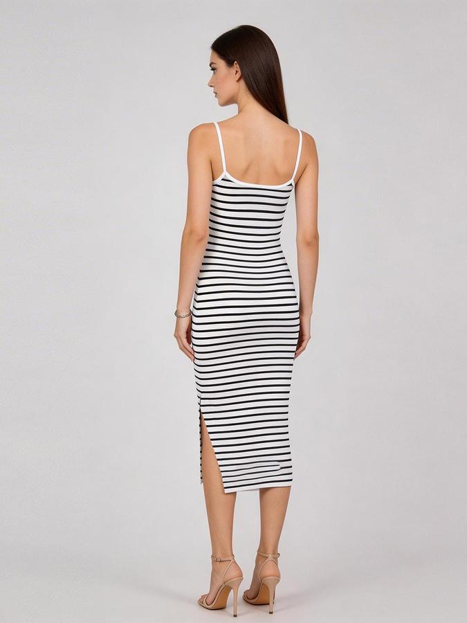 R&B White Stripes Women Fitted Dress