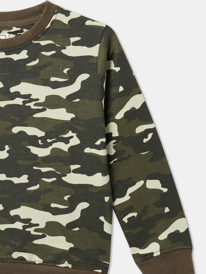 Boys Cotton Regular Fit Crew Neck Printed Sweatshirt