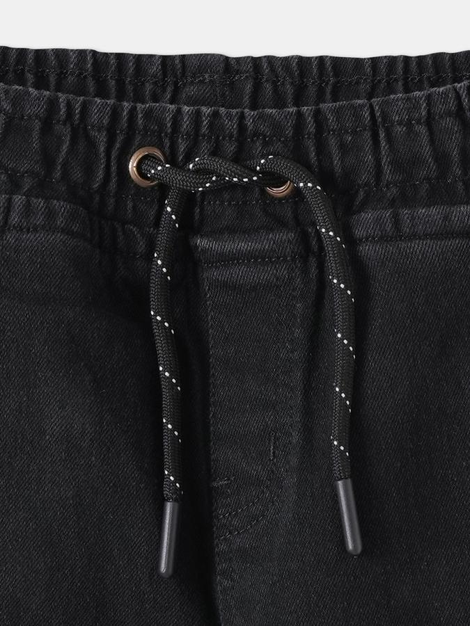 Faded Jogger Jeans with Drawstring Waist image number 2